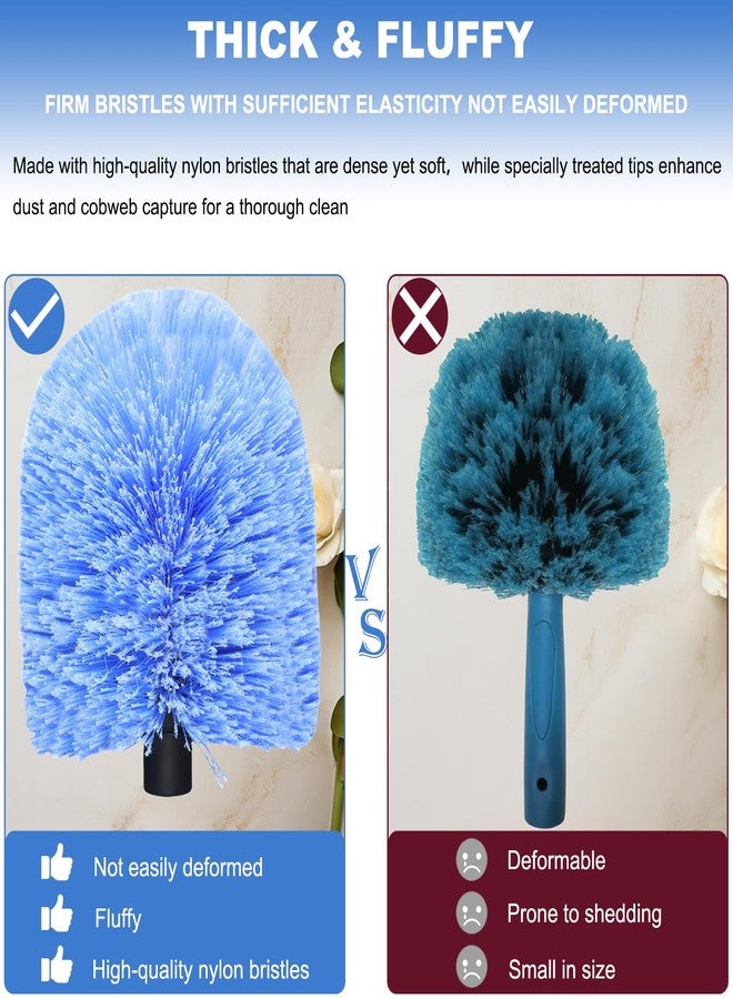 Toromp Big Cobweb Duster Head Twist-On Spider Web Fuster for Outdoor & Indoor Web Cleaning // Fits Standard 3/4 Inch Threaded Poles // Cobweb Duster Brush Head Only - Bule -1 Pack - Image 3